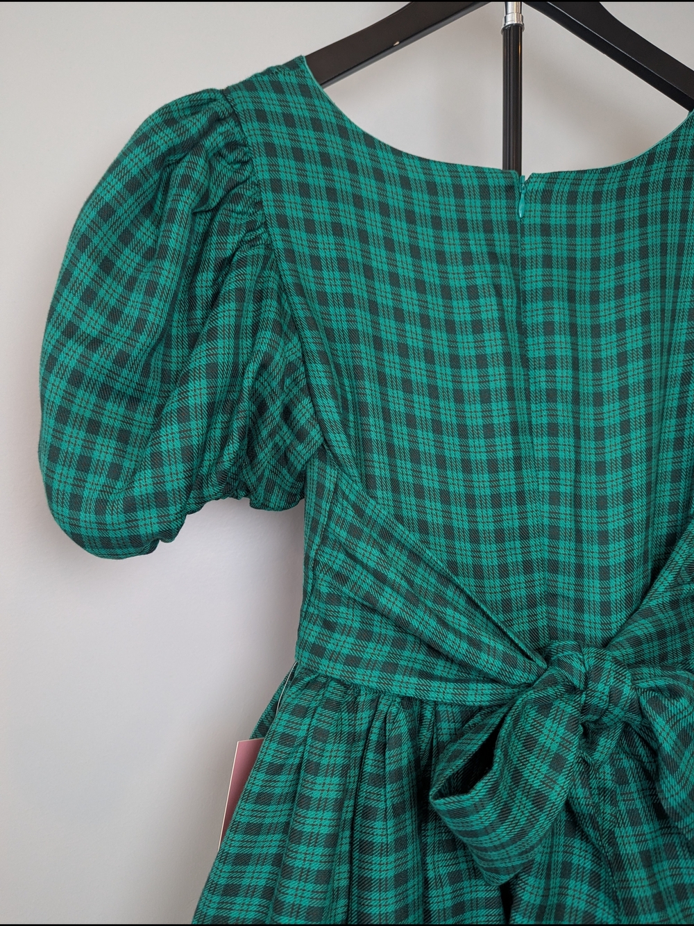 NWT Ivy City Co. Women’s Size 2 Green Plaid Puff Sleeve Cupcake Midi Dress - Picture 10 of 10